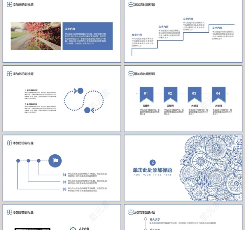 复古花纹年终总结模板第2张