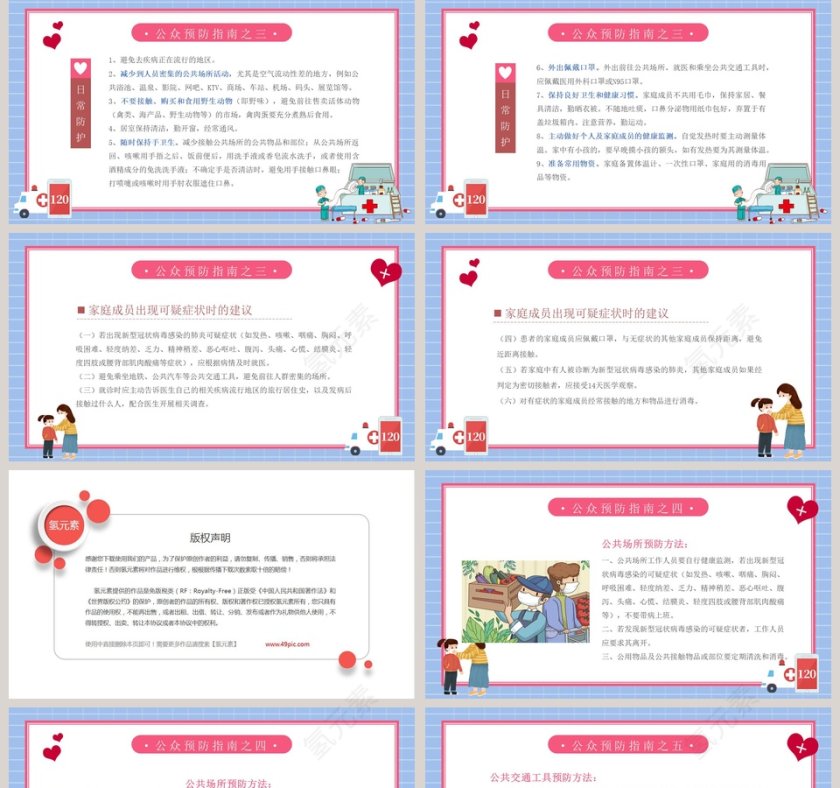 新型冠状病毒防控知识PPT模板第5张