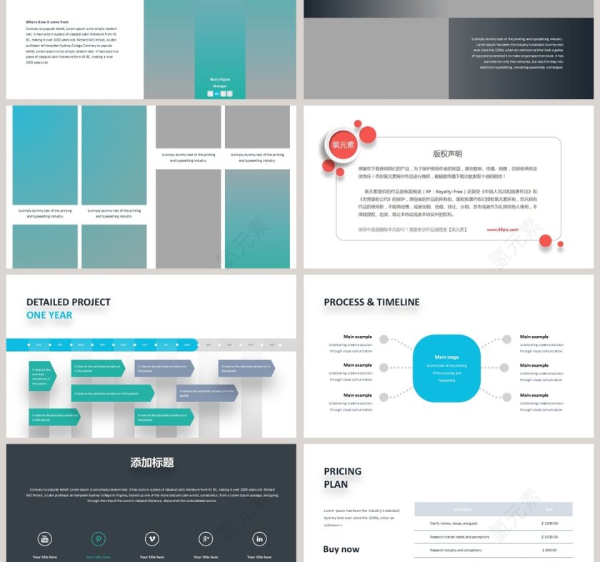 创意圆形设计项目介绍PPT模板第3张