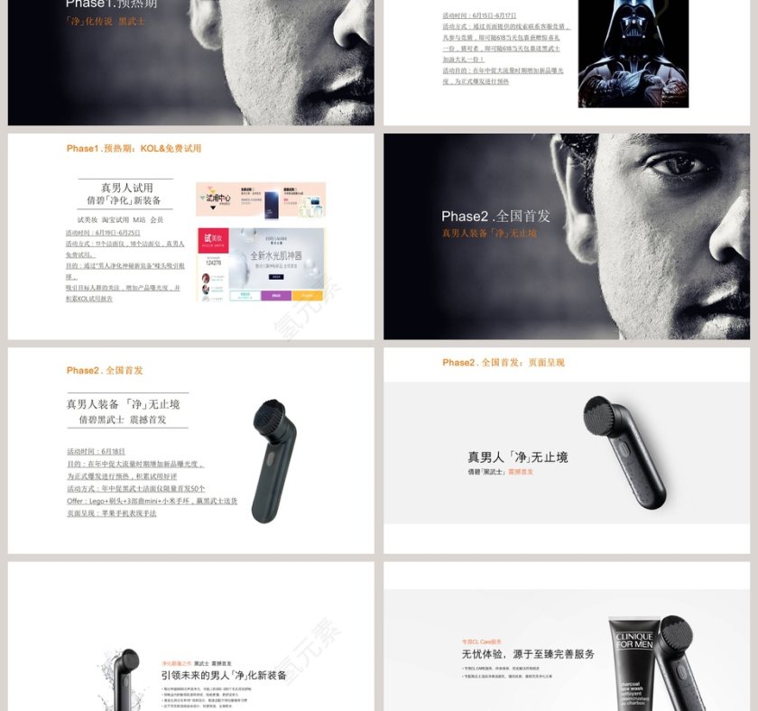 白色极简男士护肤品牌与产品介绍PPT模板第3张