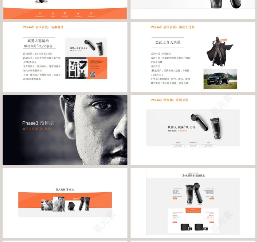 白色极简男士护肤品牌与产品介绍PPT模板第4张