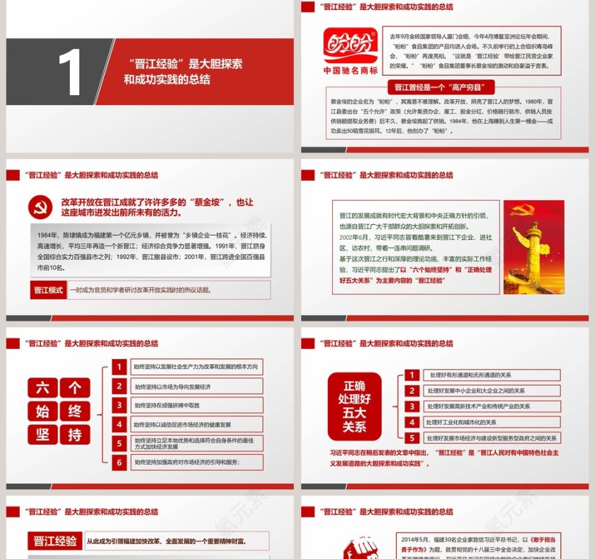 践行“晋江经验”壮阔东方潮奋进新时代庆祝改革开放41年PPT模板第2张