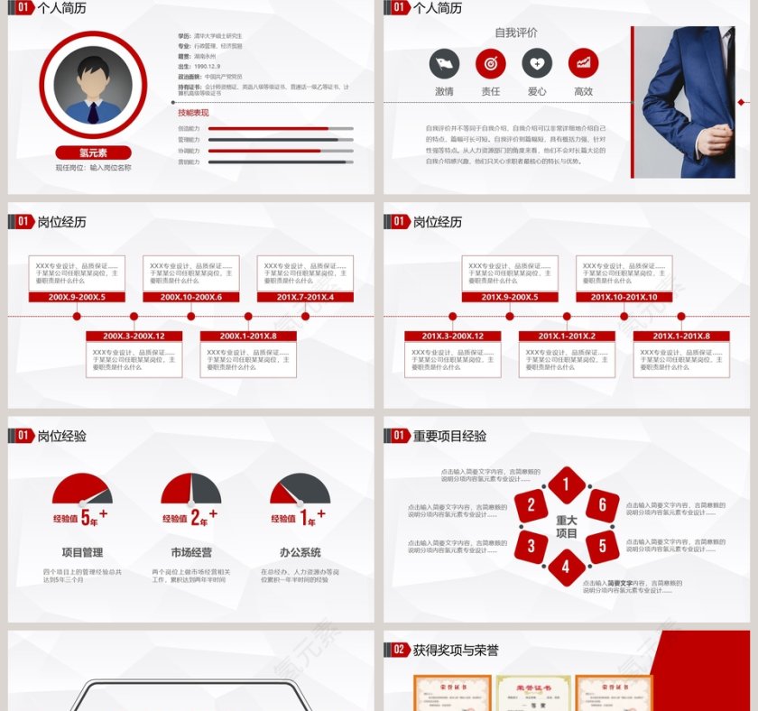 简约岗位竞聘报告PPT模板第2张