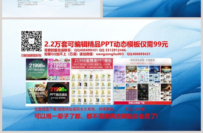 2019蓝色柔美时尚PPT模板第7张