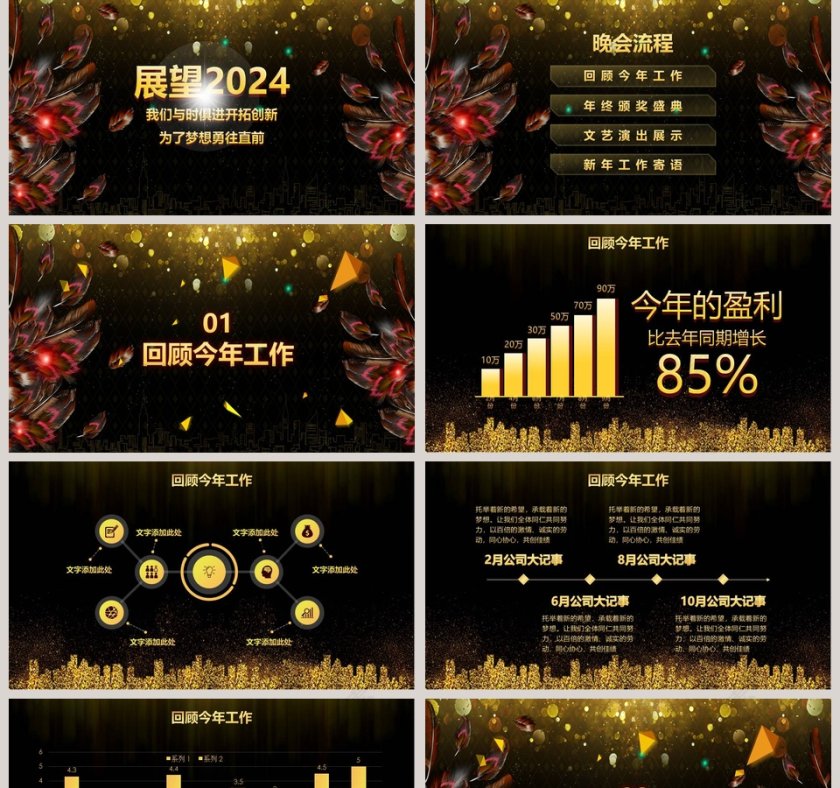 酷炫年终总结汇报年会颁奖PPT颁奖典礼PPT第2张