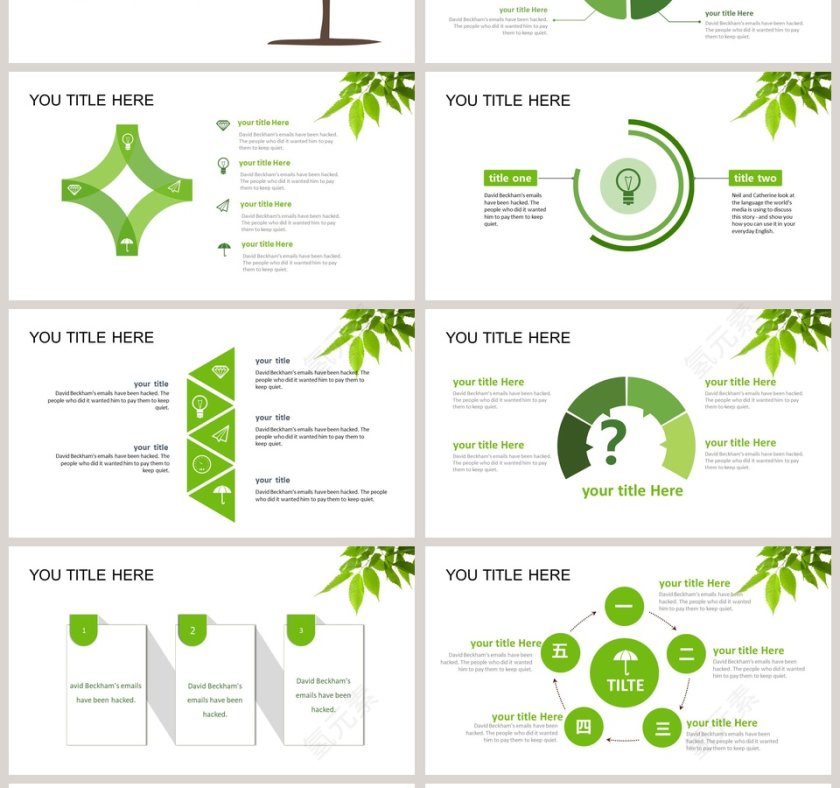 简约清新绿色环保模板环保PPT模板第4张