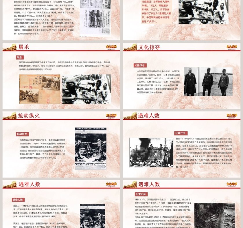 纪念南京大屠杀国家公祭日ppt模板第3张