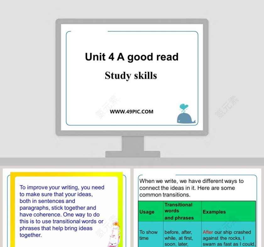 Unit 4 A good readStudy skills PPT模板第1张