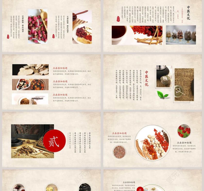 古典中医医药文化养生PPT模板第2张