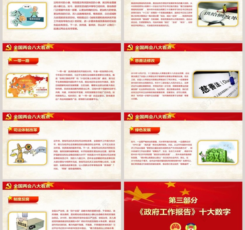 两会精神宣讲完全解读PPT模板第3张