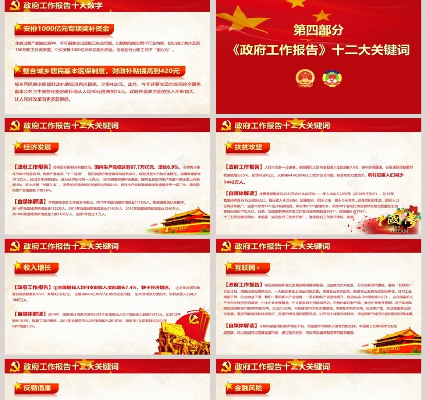 两会精神宣讲完全解读PPT模板第5张