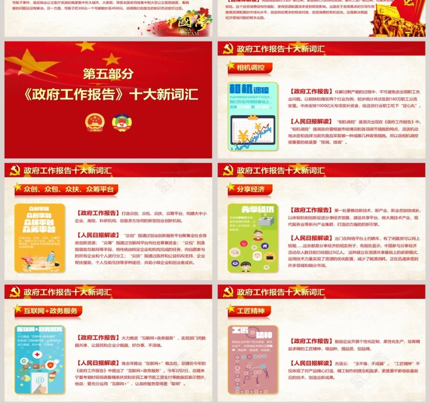 两会精神宣讲完全解读PPT模板第7张