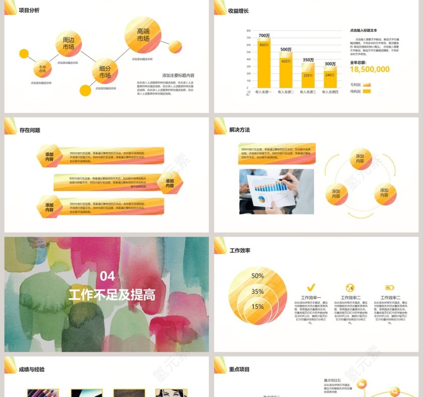 水彩风油画工作总结PPT第5张