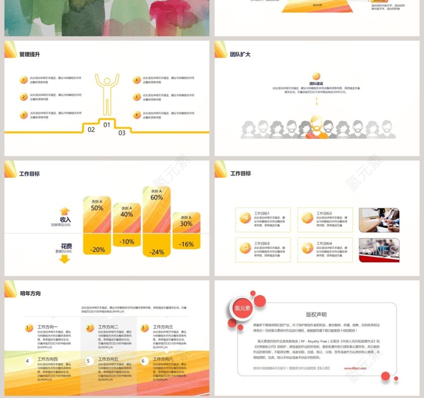 水彩风油画工作总结PPT第7张