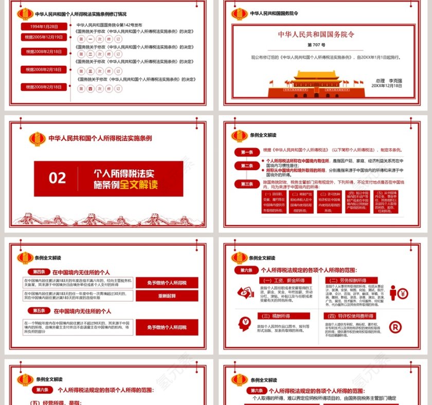 中华人民共和国个人所得税法实施条例个人所得税PPT模板第2张