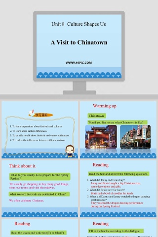 A Visit to Chinatown-Unit 8  Culture Shapes Us教学ppt课件