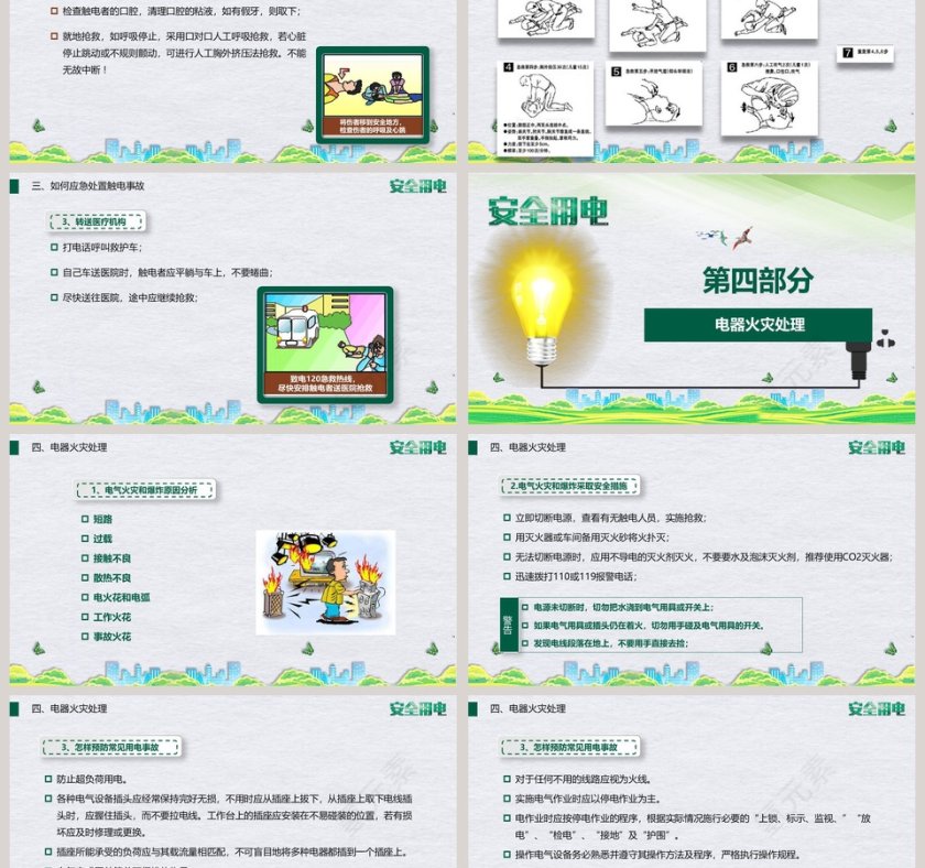 简约用电安全人人有责工厂用电安全培训PPT模板第6张