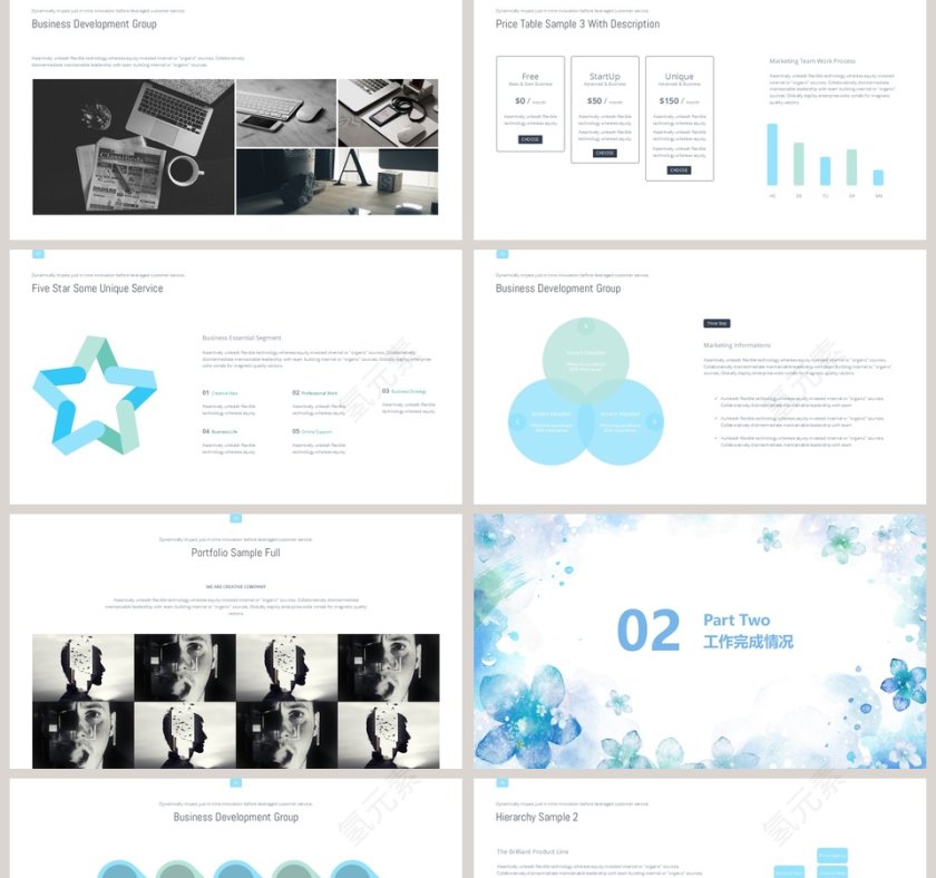 清新水彩工作总结PPT第2张