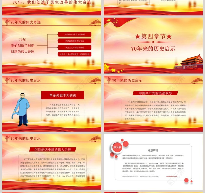 建国70周年庆祝70华诞ppt第4张