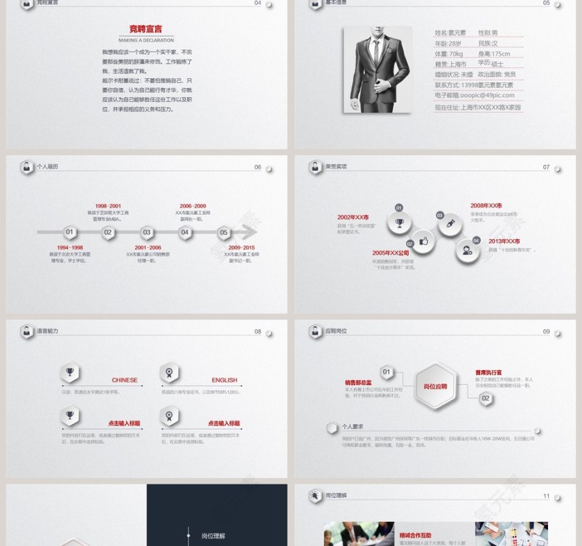简约个人简历个人介绍PPT第2张