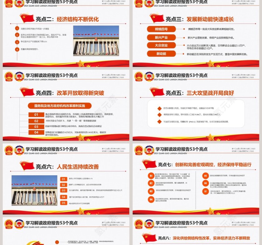 中国风全国两会解读政府报告第2张