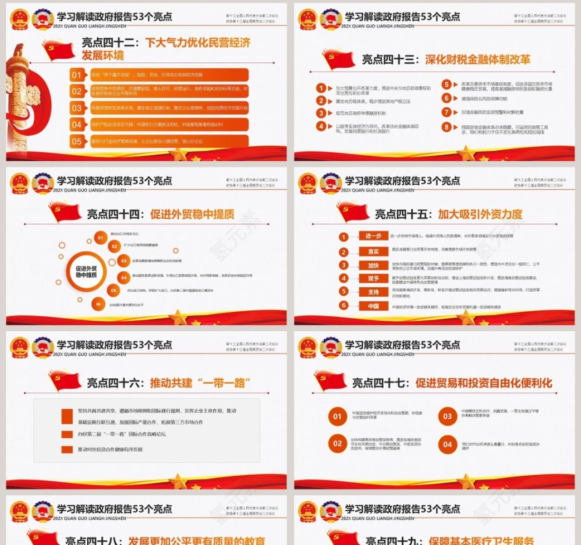 中国风全国两会解读政府报告第8张