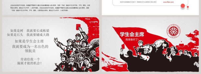 红色简约学生会主席竞选PPT第4张