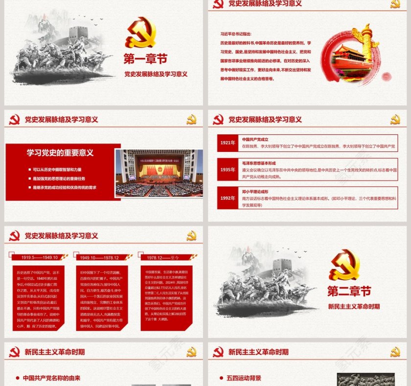 红色大气建党节光辉的历程第2张