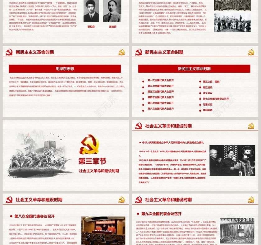 红色大气建党节光辉的历程第3张