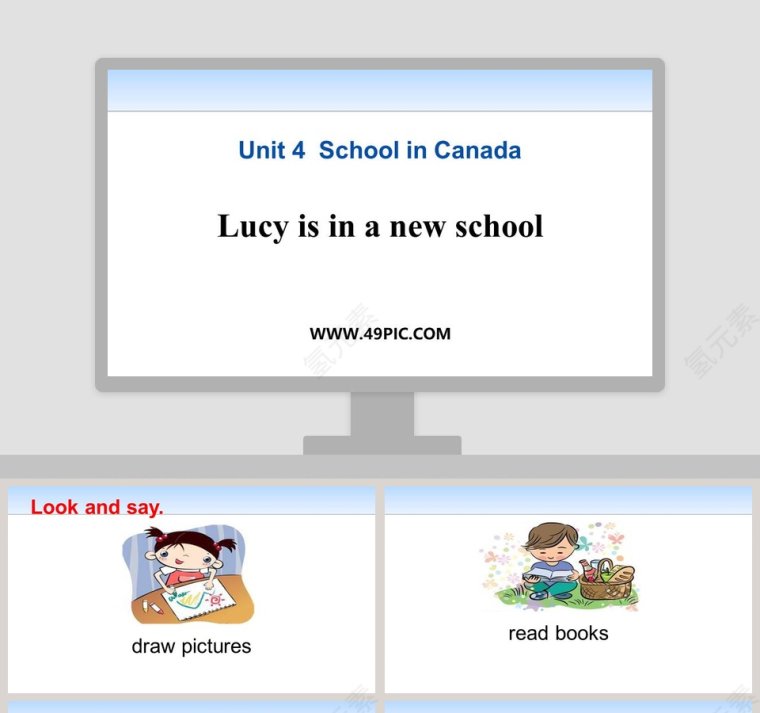 Unit 4  School in Canada-Lucy is in a new school教学ppt课件第1张