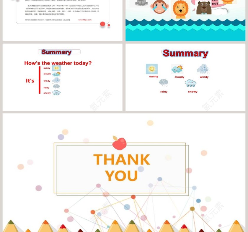 Hows the weather today-精通版四年级上册教学ppt课件第3张