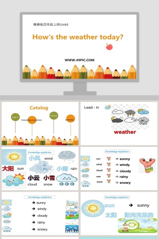 Hows the weather today-精通版四年级上册教学ppt课件