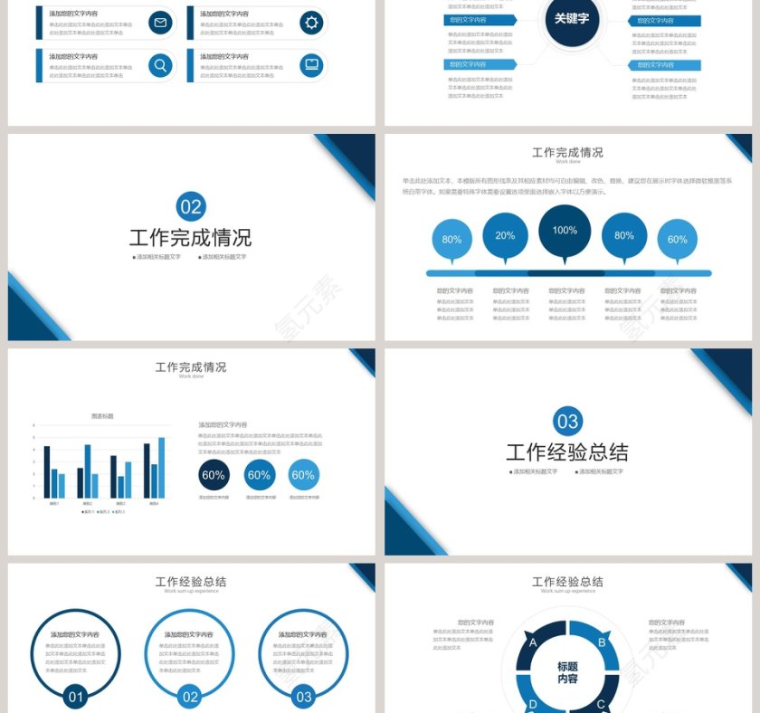 简约商务工作总结计划PPT模板第3张