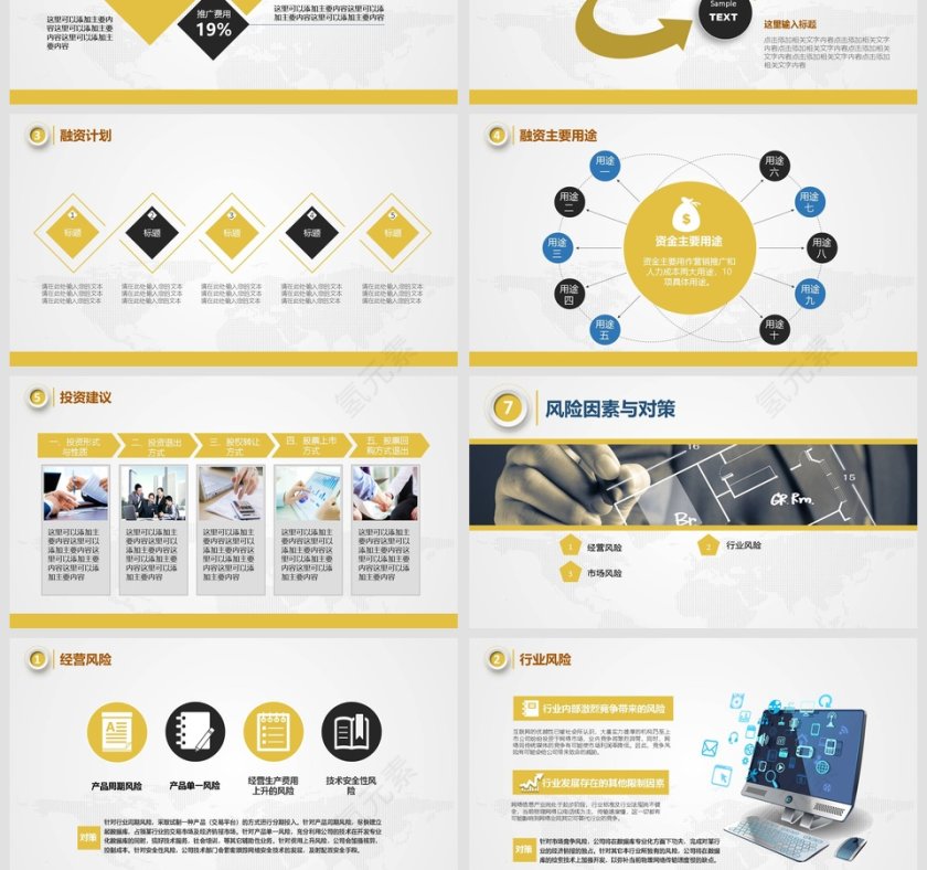 框架完整创业计划书ppt模板商业计划书PPT第7张