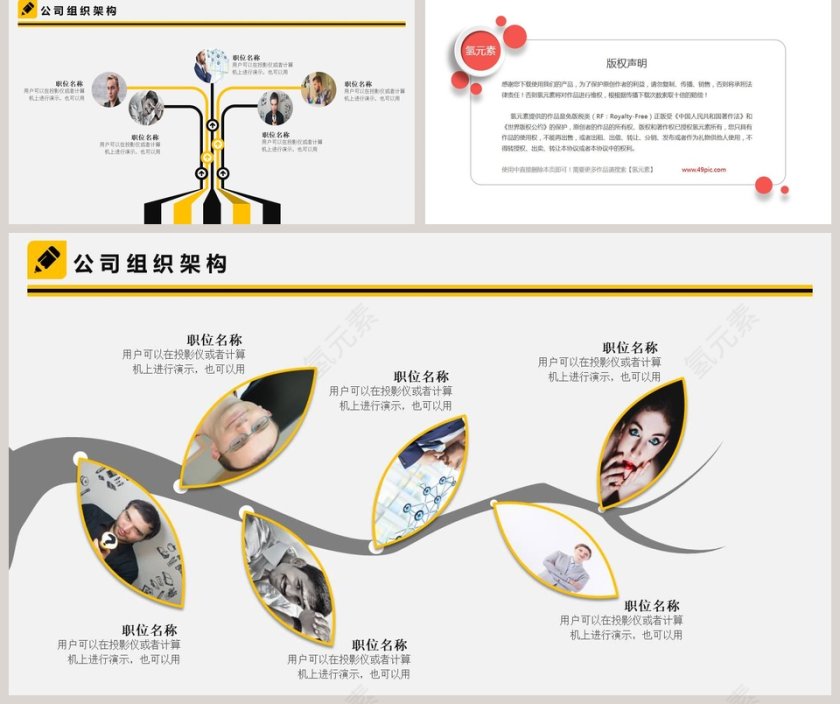 黄色简约大气公司组织结构简约ppt第5张