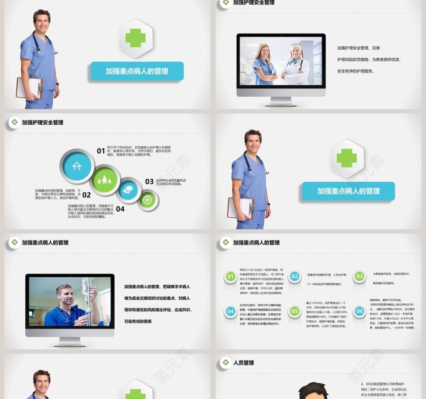 清新立体护士长述职报告PPT第2张