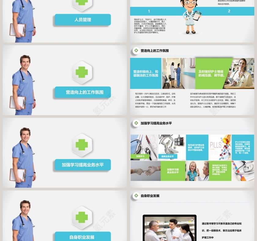 清新立体护士长述职报告PPT第3张