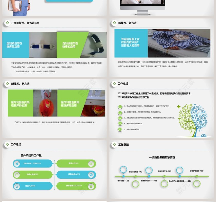 清新立体护士长述职报告PPT第4张