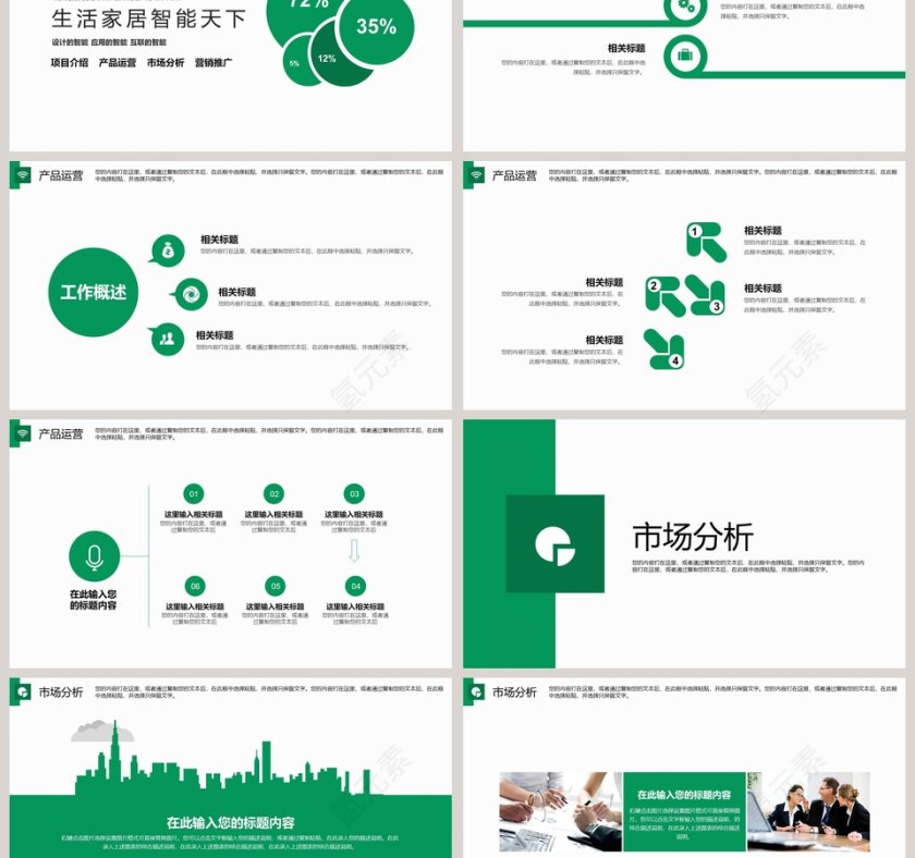 绿色公益工作汇报环保PPT模板第3张