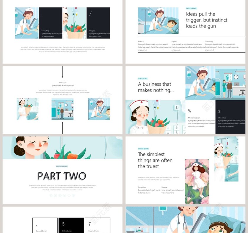 白蓝相间可爱卡通512国际护士节第2张