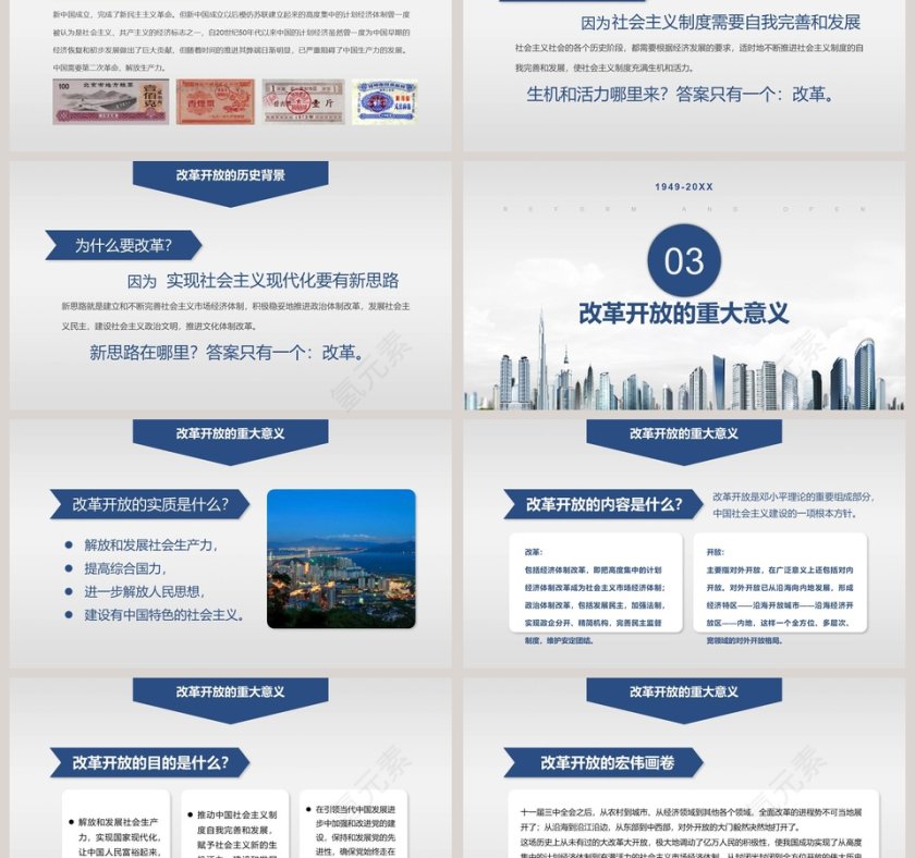 纪念改革开放40周年党课PPT第3张