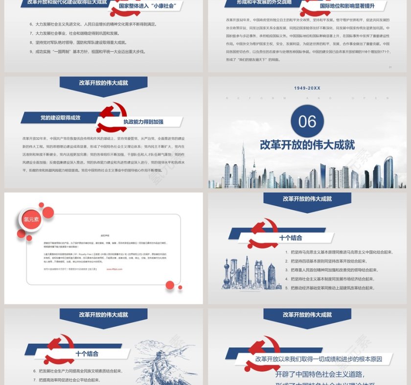 纪念改革开放40周年党课PPT第6张