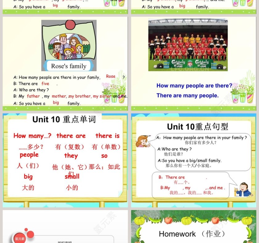 Unit 10How many people are there in your family教学ppt课件第4张