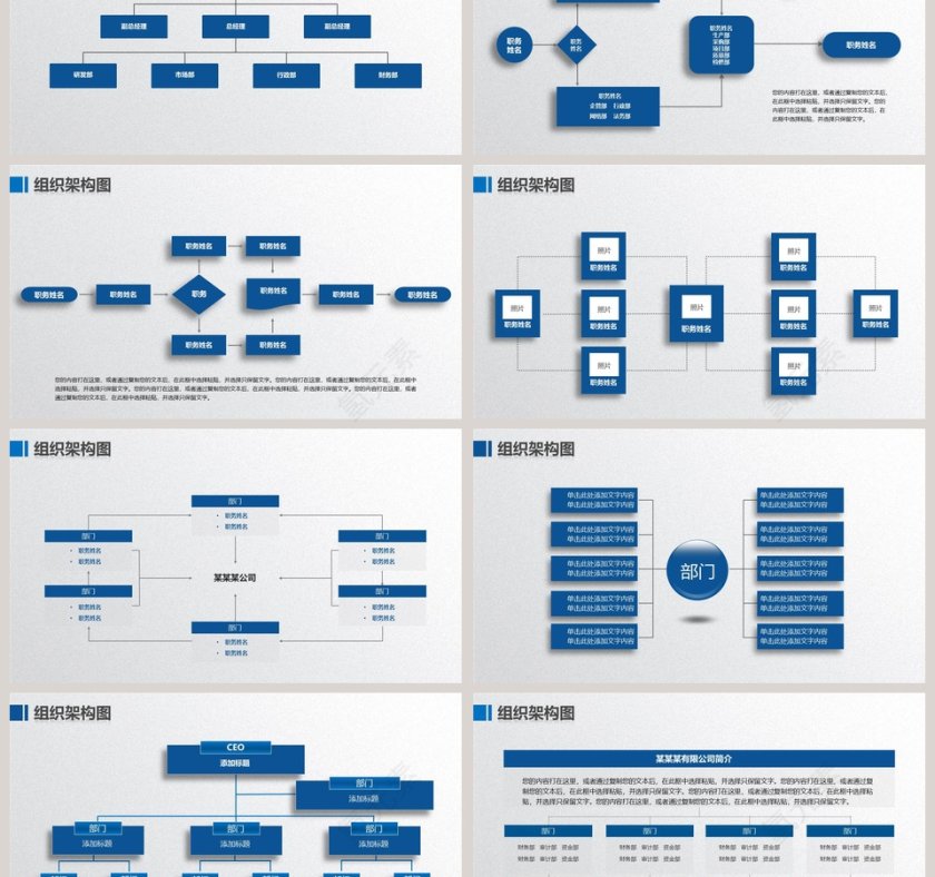 组织架构图PPT模板组织框架ppt第3张