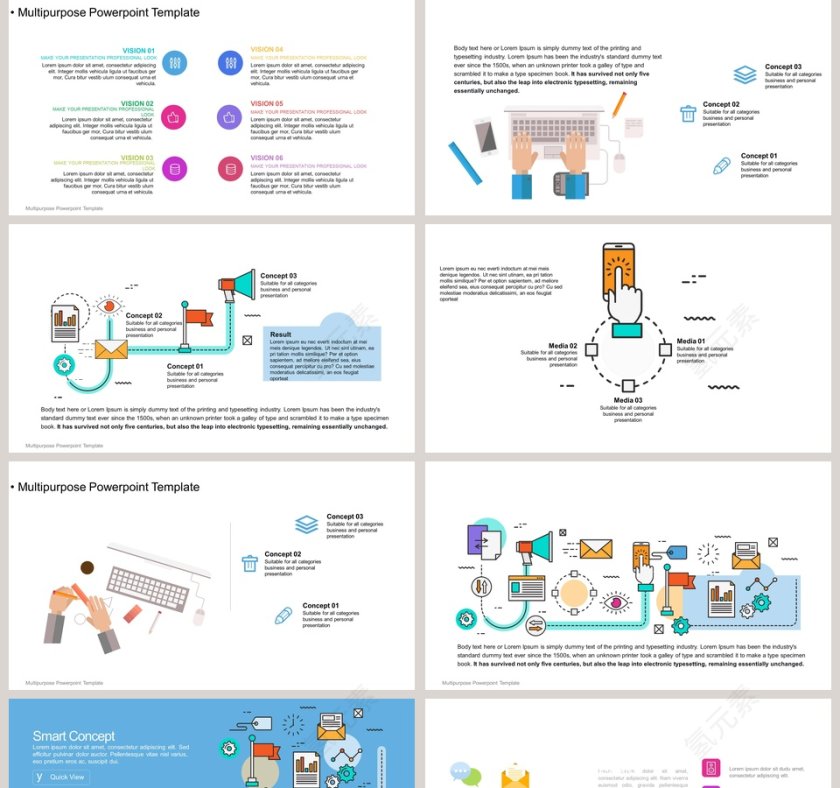 MBE风格可视化图表集PPT模板第2张