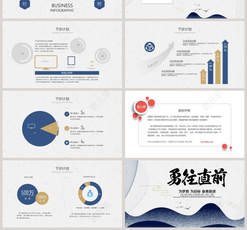 白色简约勇往直前PPT第4张