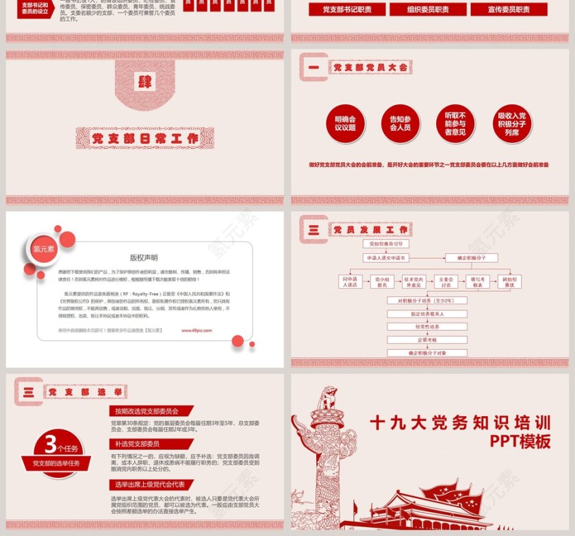 十九大党务知识培训PPT模板第4张