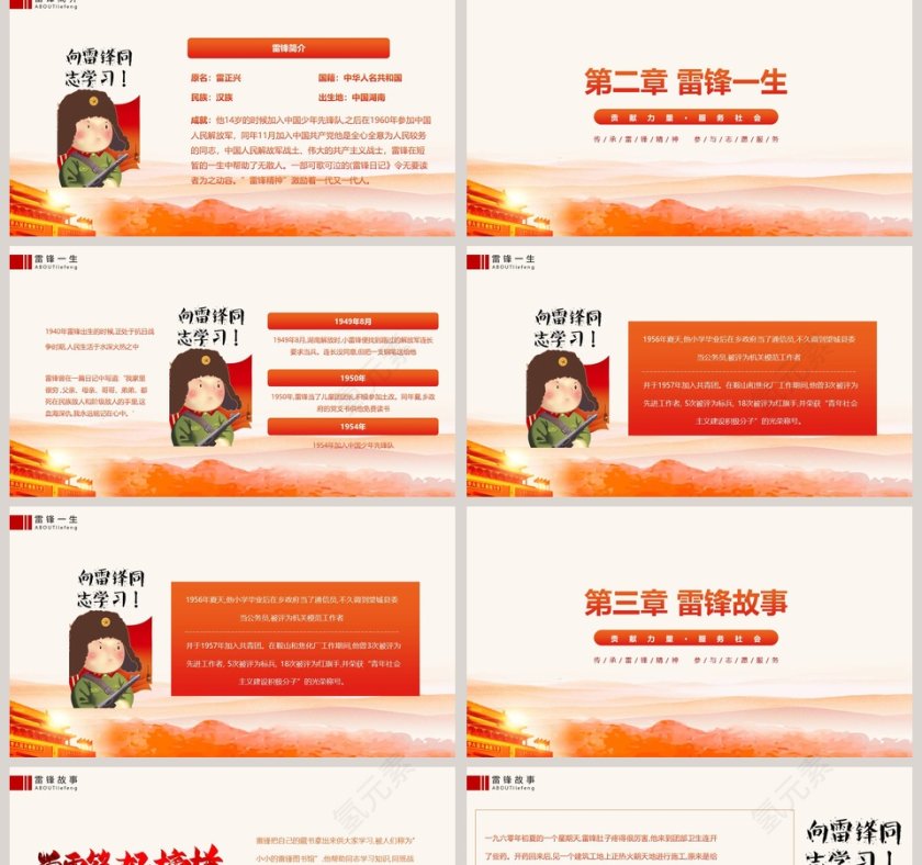 弘扬雷锋精神争做时代楷模向雷锋同志学习专题PPT模板第2张