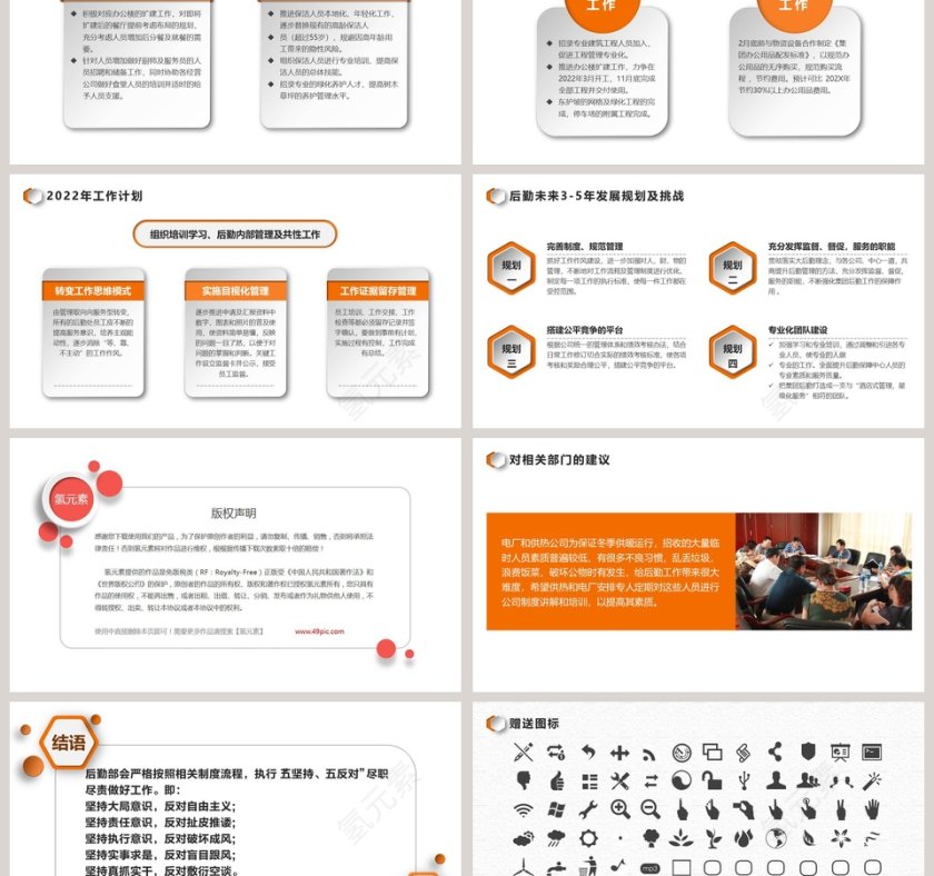 后勤部门工作总结汇报PPT第6张