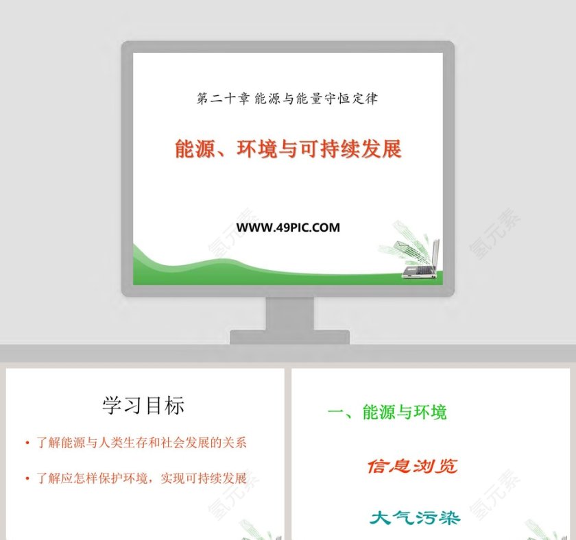 能源环境与可持续发展-第二十章 能源与能量守恒定律教学ppt课件第1张